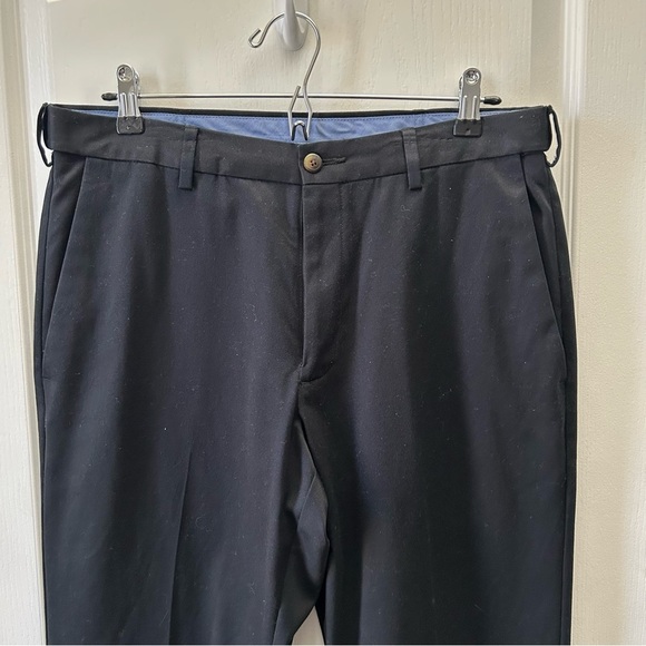 Haggar Men's Chino Pants Casual Flat Front Cotton Black Size 32 - Picture 4 of 14